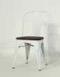 Picture of TOLIX Replica Dining Chair with Rustic Elm Seat - Glossy White