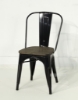 Picture of TOLIX Replica Dining Chair with Rustic Elm Seat - Gun