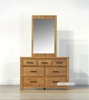 Picture of VINCENT 7Drawer Dressing Table + Mirror *Solid NZ Pine