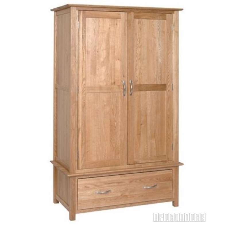 Picture of NEWLAND Solid OAK Double Wardrobe on Drawer