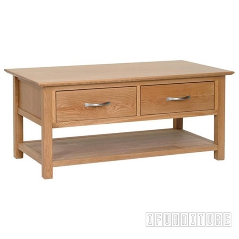 Newland Solid Oak 4 Drawer Coffee Table 100 Oak Ifurniture The