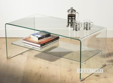 Picture of MURANO Bent Glass Coffee Table with Shelf