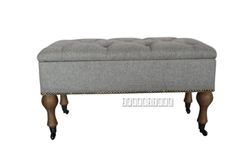 Picture of TRISTAN Fabric Storage Bench with wheels