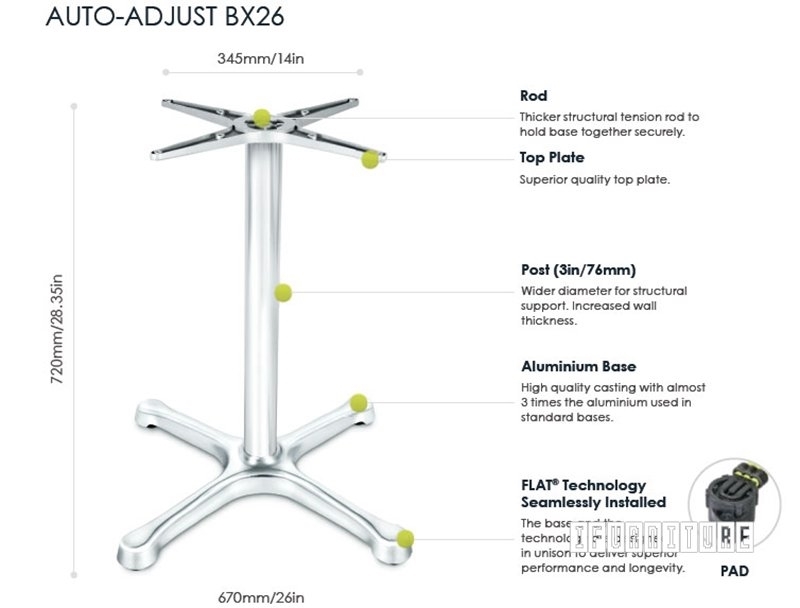 BX26 FLATTECH Auto Adjust Table BaseiFurnitureThe largest furniture store in Edmonton. Carry