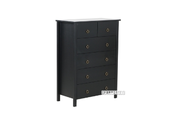 Picture of METRO 6-Drawer Solid Pine Wood Chest (Black)
