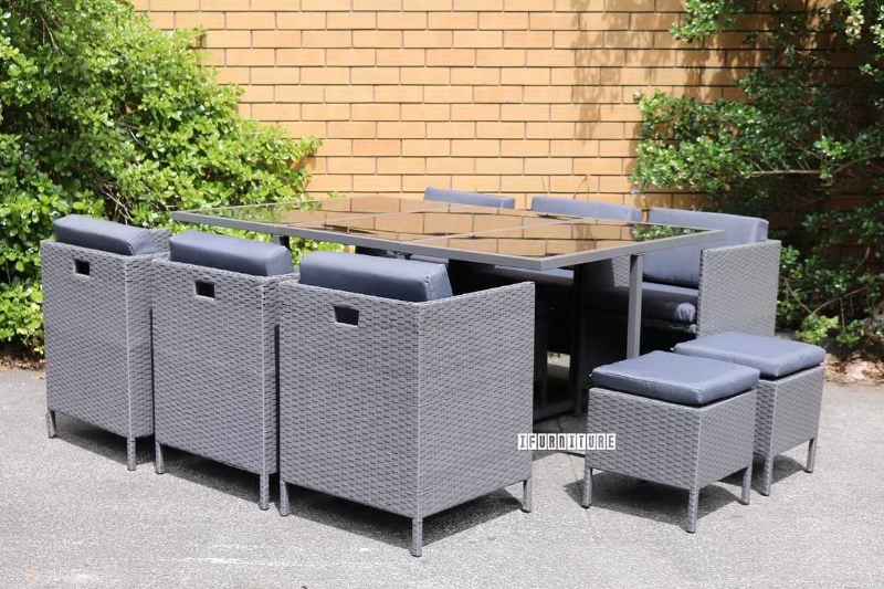 Picture of Summerland 11PC Outdoor Cube Dining Set *Black or Grey