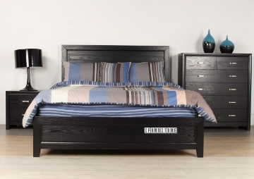Picture of MEGAN SOLID WOOD QUEEN/king Bed FRAME *BLACK