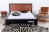 Picture of TANZANIA Solid Teak Bed in Queen/king *Genuine Cowhide - King