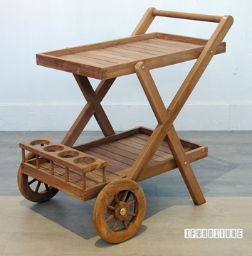 Picture of BALI SOLID TEAK SERVING TROLLEY