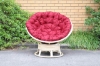Picture of POD INDOOR-OUTDOOR DAY BED/ SWIRL & ROCKING CHAIR WITH RED CUSHION *REAL RATTAN