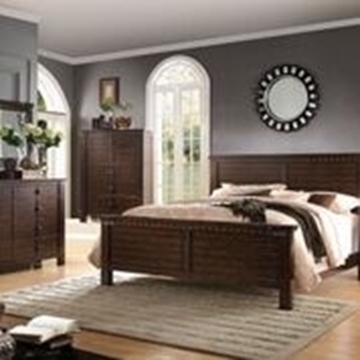 Picture of (FINAL SALE) Brooklyn dark-walnut color  Wood Bed in Queen