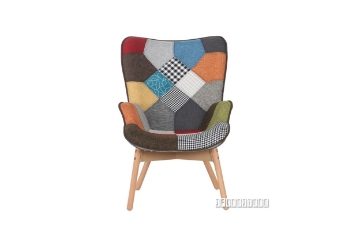 Picture of TARTAN PATCHWORK  ARM CHAIR + OTTOMAN