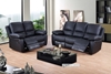 Picture of ABINGTON  1+2+3 Genuine Leather Reclining sofa Range *black