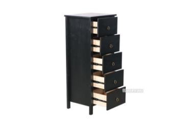 Picture of METRO Solid Pine 5 DRW Slimboy (Black)