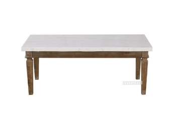 Picture of IMPERIAL COFFEE TABLE * REAL MARBLE TOP/WHITE WASH TIMBER