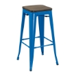 Picture of TOLIX Replica Bar Stool  Rustic Elm Seat *6 colors - Blue-25.5 Inches
