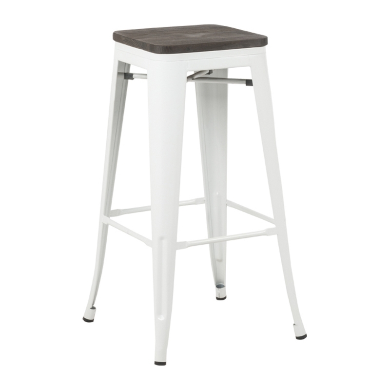 Picture of TOLIX Replica Bar Stool Rustic Elm Seat *6 colors - White-25.5 Inches