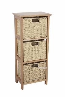 Picture of HONY Cabinet with 2/3 Paper Rope Baskets - 3 Drawers