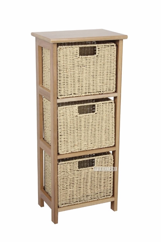 Picture of HONY Cabinet with 2/3 Paper Rope Baskets - 3 Drawers