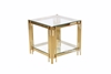 Picture of LELLA SQUARE CLEAR GLASS End TABLE * GOLD
