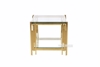 Picture of LELLA SQUARE CLEAR GLASS End TABLE * GOLD
