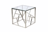 Picture of LELLA SQUARE CLEAR GLASS SIDE TABLE * SILVER