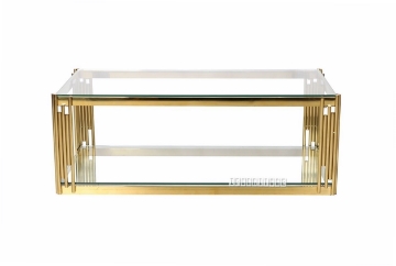 Picture of LELLA RECTANGLE CLEAR GLASS COFFEE TABLE * GOLD
