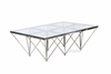 Picture of LELLA Rectangle Clear Glass Coffee Table (Angular Shaped) (Silver)
