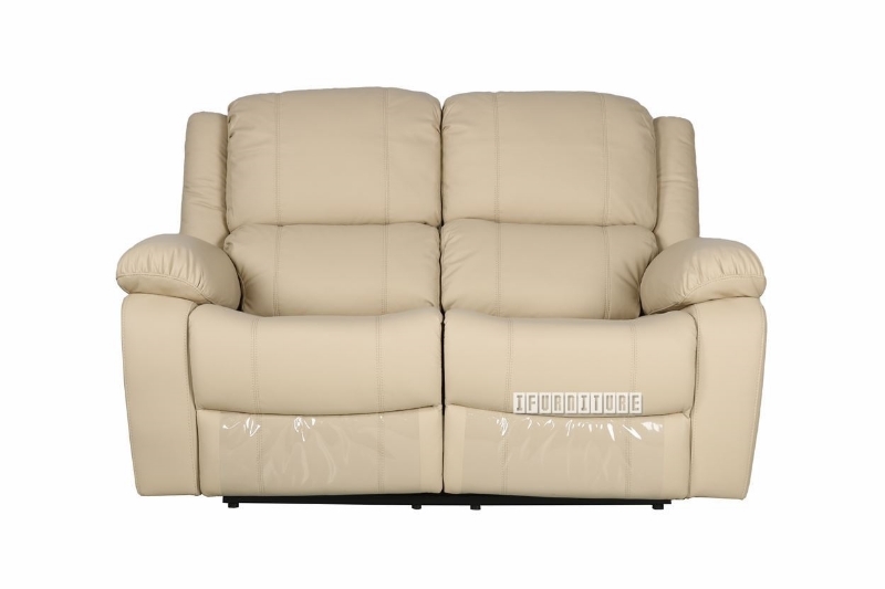 Picture of BRIGHTON RECLINING 1+ 2+3 Sofa Range (Beige) Air Leather- 2 Seater with Console (Loveseat)
