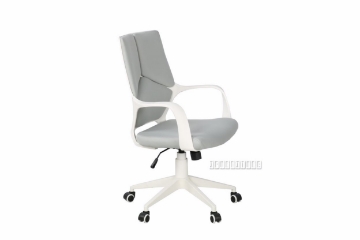 Picture of SUTTON MEDIUM BACK OFFICE CHAIR *WHITE FRAM WITH GREY FABRIC