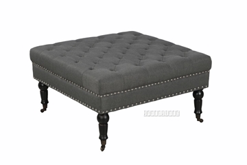 Picture of DOLFER SQUARE FABRIC OTTOMAN * DARK GREY