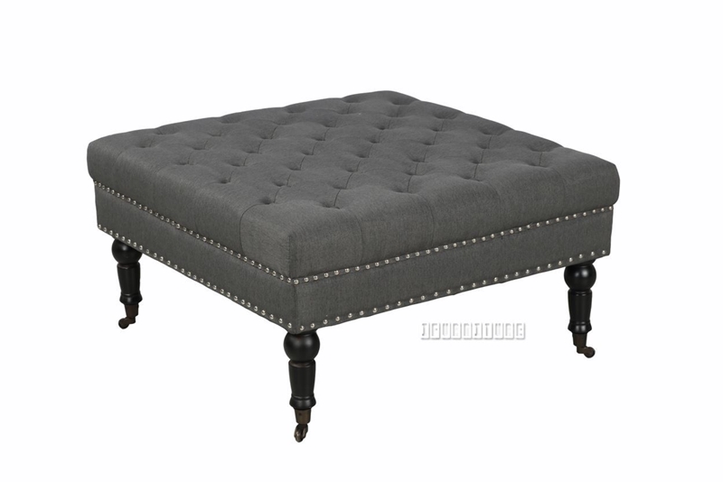 Picture of DOLFER SQUARE FABRIC OTTOMAN * DARK GREY