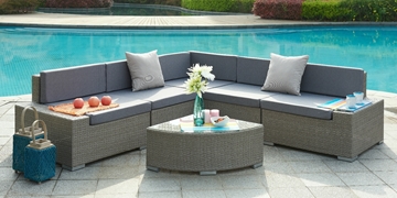 Picture of VALENCIA Aluminum Frame Sectional outdoor Sofa set *With Quarter Round Coffee Table