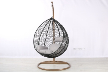 Picture of ALBURY Rattan Outdoor Hanging Egg Chair (Black)