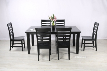 Picture of CAROL SOLID ACACIA 180 7PC DINING SET *BLACK