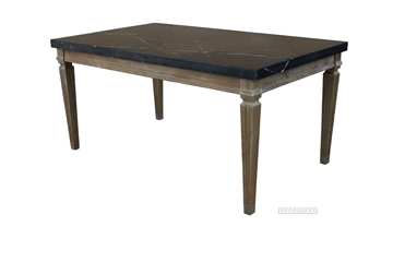 Picture of IMPERIAL 163 DINING TABLE * REAL BLACK MARBLETOP/SOLID WHITE WASH TIMBER IN