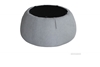 Picture of DEMI ROUND OTTOMAN * LIGHT GREY