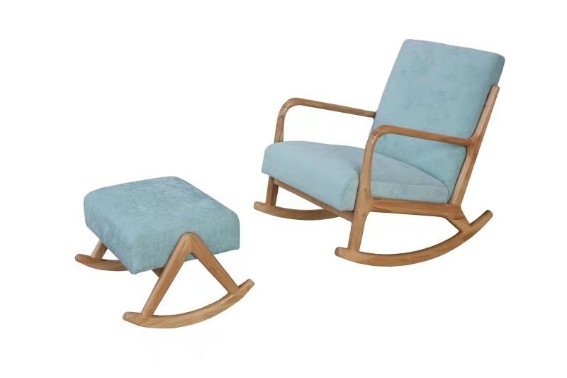 Picture of PUDDLE ROCKING CHAIR WITH STOOL* BLUE