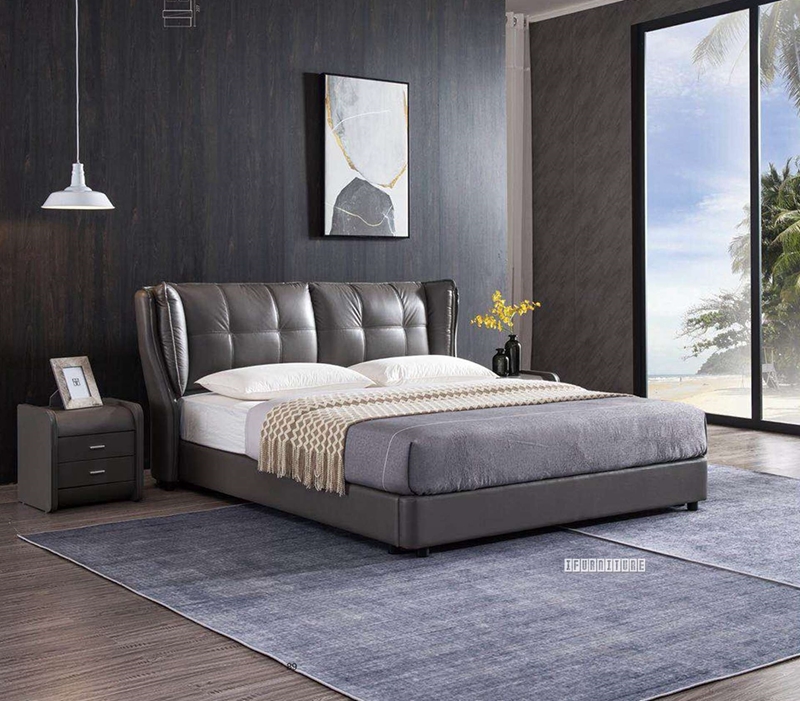 Picture of PAULAS LEATHER BED IN QUEEN/KING