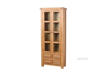 Picture of WESTMINSTER 2DR 4DRW DISPLAY CABINET *SOLID OAK