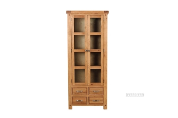 Picture of WESTMINSTER 2DR 4DRW DISPLAY CABINET *SOLID OAK
