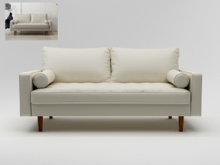 Picture of FAVERSHAM Sofa Range (White PU) - 3 Seaters (Sofa)