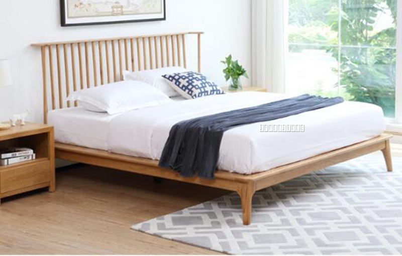 Helsinki Queen Size Bed Solid Oak