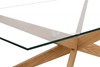 Picture of PARIS CROSS LEGS RECTANGULAR GLASS COFFEE TABLE *SOLID OAK LEGS