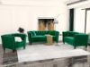 Picture of JERILYN Chesterfield Flared Arm Velvet Sofa Range (Green) - 1 Seater (Armchair)