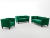 Picture of JERILYN Chesterfield Flared Arm Velvet Sofa Range (Green)