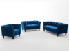 Picture of JERILYN Chesterfield Flared Arm Velvet Sofa Range (Blue) - 3+2 Set