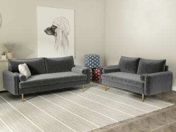 Picture of MARYJANET Velvet Sofa Range (Gray) - Final sale
