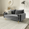 Picture of MARYJANET Velvet Sofa Range (Gray) - Loveseat + Sofa Set