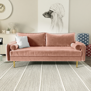 Picture of MARYJANET Velvet Sofa Range (Rose) - 3 Seater (Sofa)